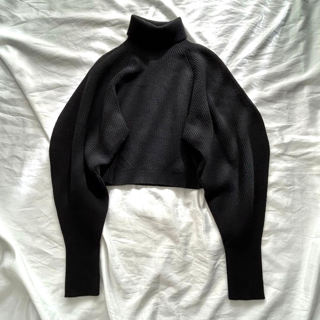 美品♡【Cygne】タートルニット コクーンスリーブ Rene ブラック 黒