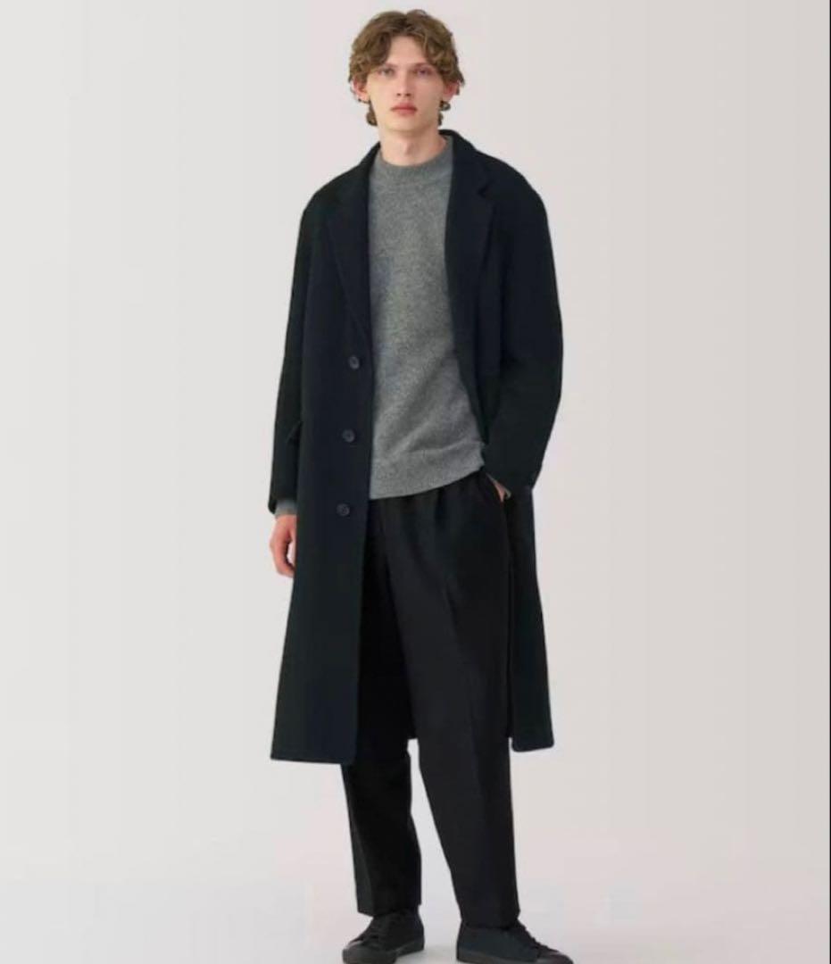 【新品未使用】MUJI Laboカシミヤ混チェスターコート Mサイズ ブラック