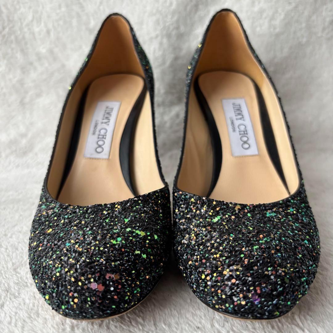 ✨極美品✨ JIMMY CHOO ジミーチュウ グリッター パンプス ブラック