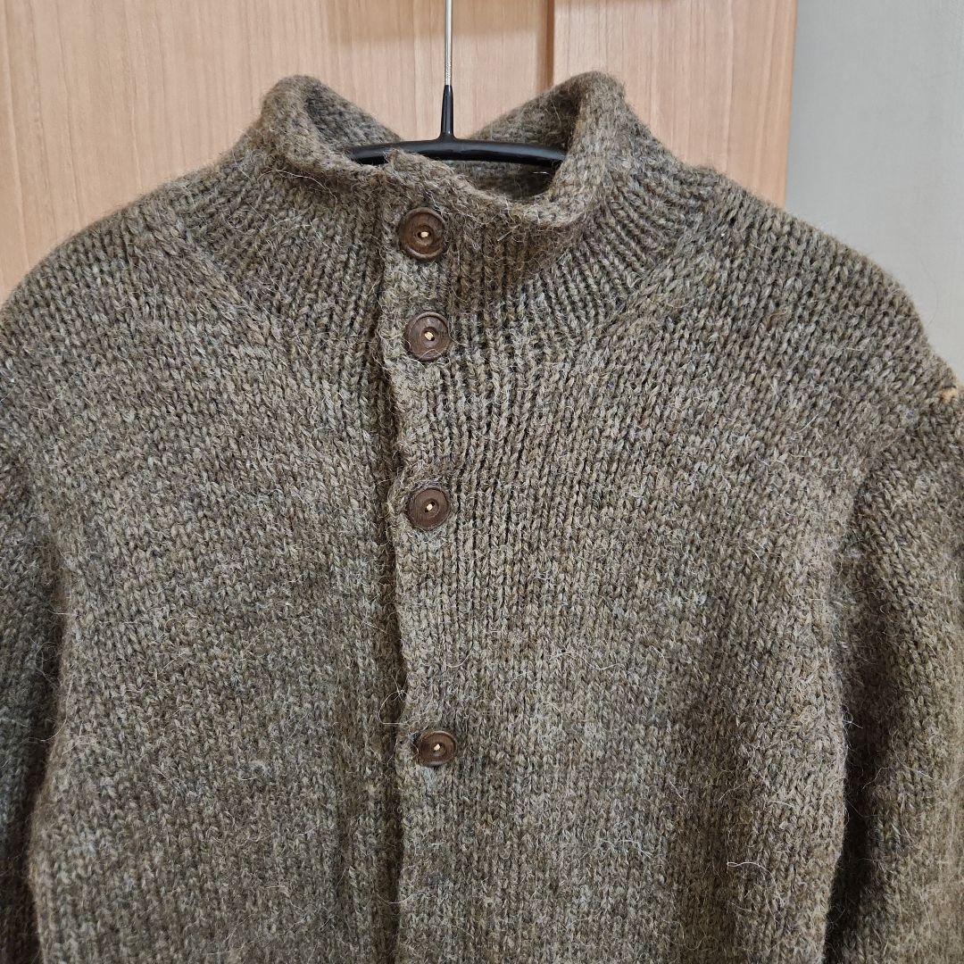 パラスパレス　アルパカ混　ウールニットカーディガン　カーキ　サイズ2