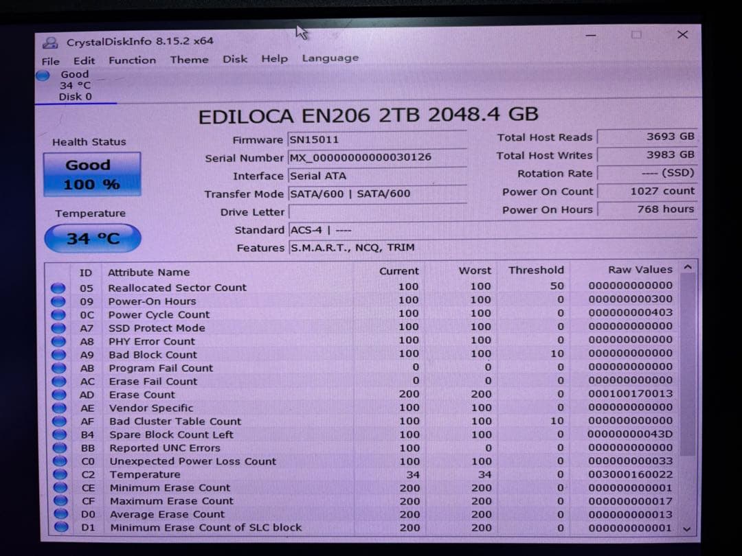 EDILOCA EN206 2TB 動作確認済