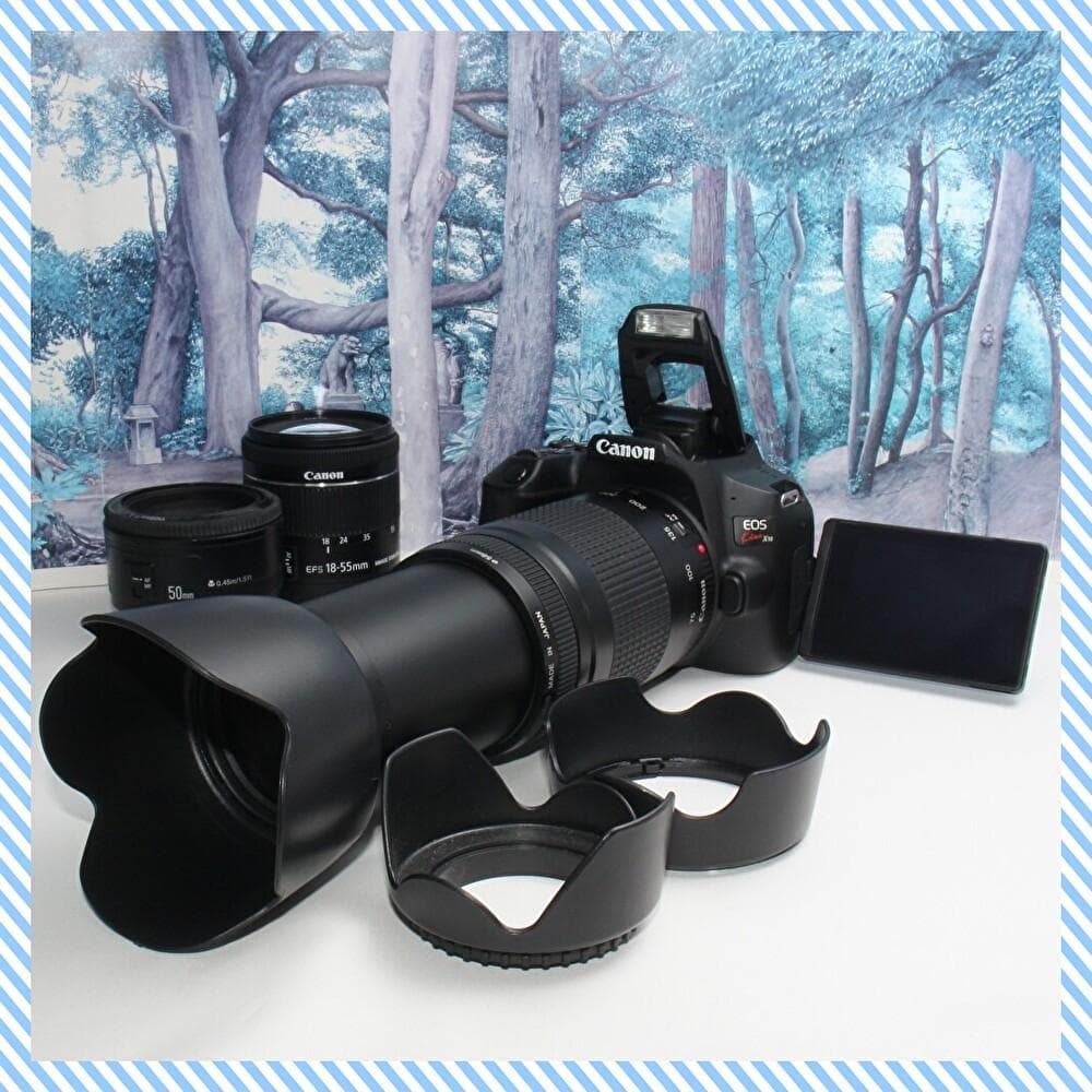 ☆扱い易い多機能な一眼レフ機☆キャノン kiss X10 トリプルレンズ☆