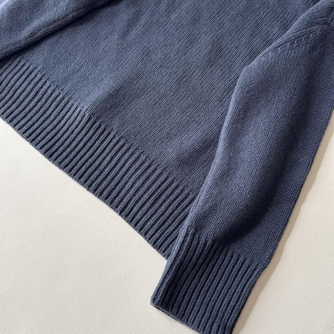 ファインウール タートルネックプルオーバー ダークブルー