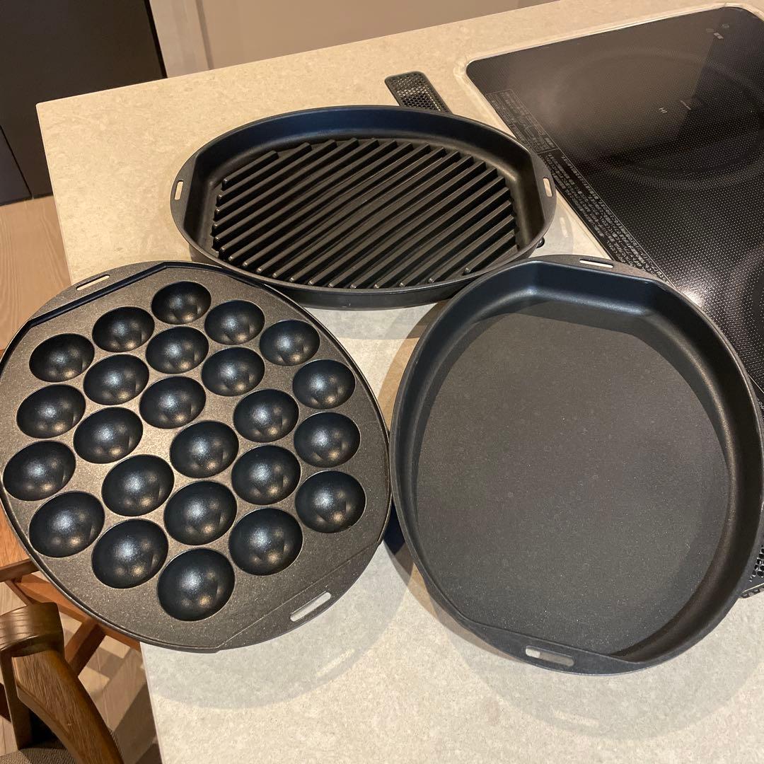 BRUNO オーバルホットプレート ブルーグレー グリルプレート付き