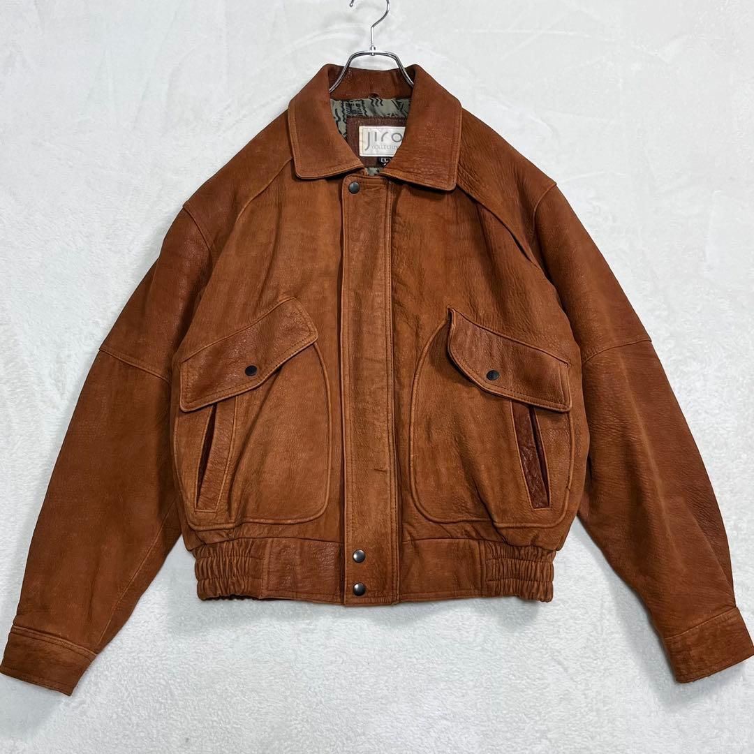 『90’s ヴィンテージ』A-2 フライトレザージャケット 本革 キャメル
