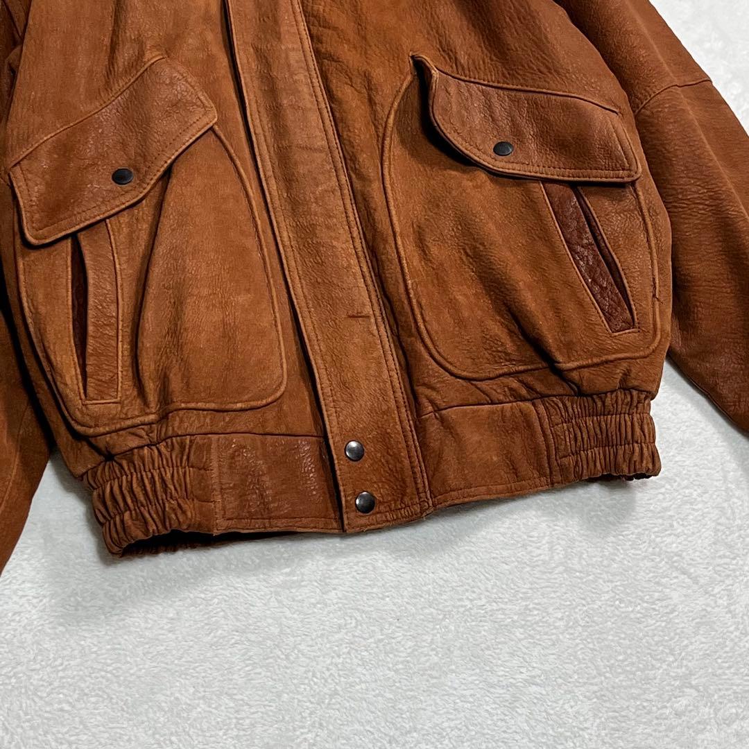 『90’s ヴィンテージ』A-2 フライトレザージャケット 本革 キャメル