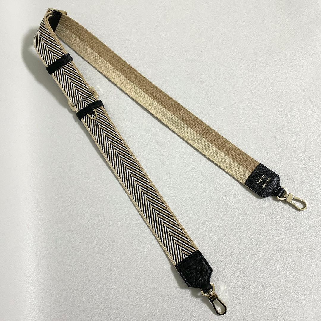 Valextra / ジャガード ショルダーストラップ ベージュ