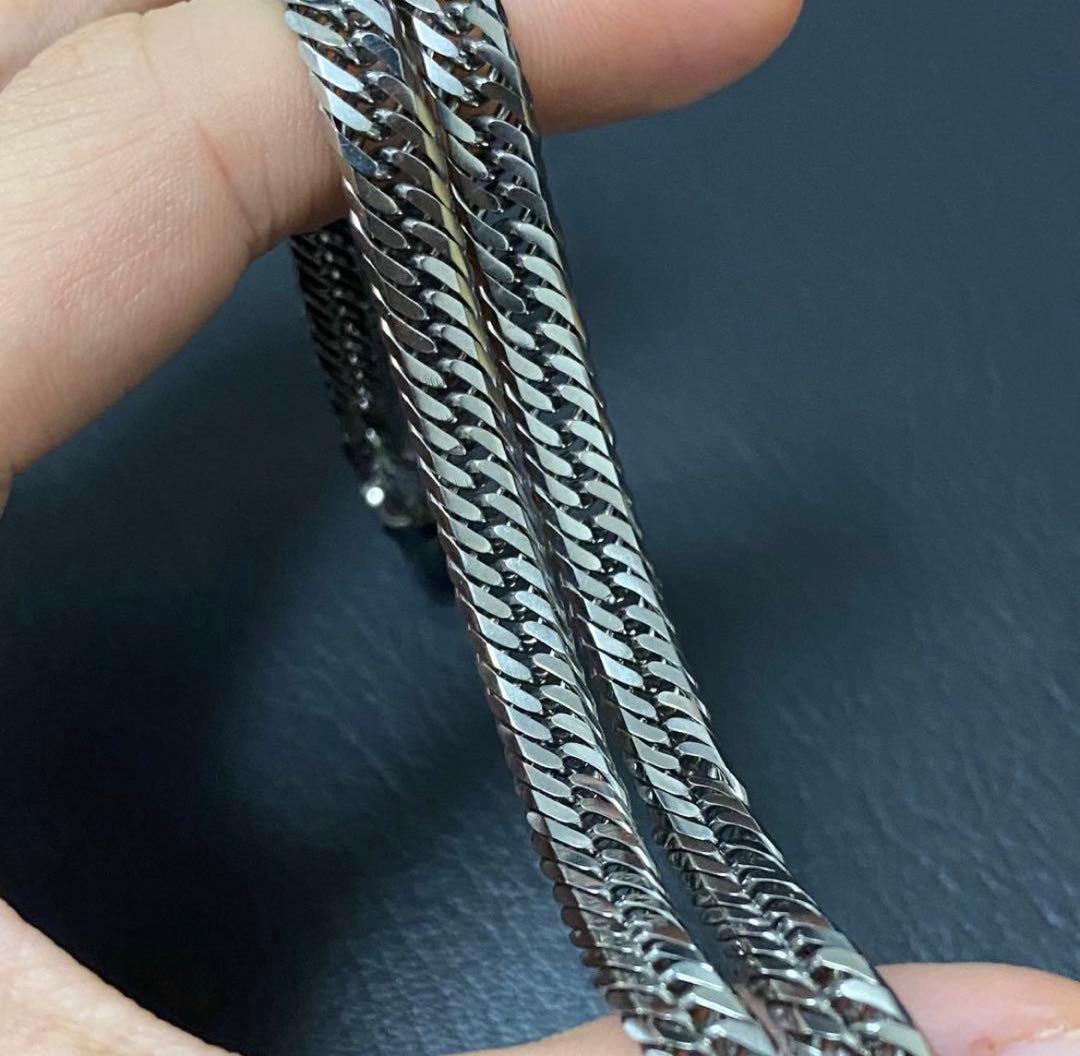 6面トリプルカット　喜平ネックレス　純チタン