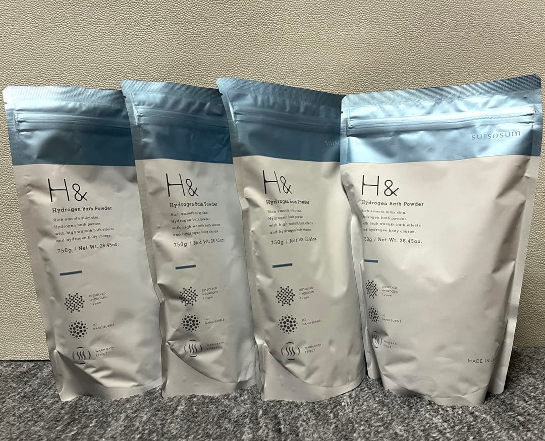 新品未開封　H& アッシュアンド　バスパウダー　4袋セット　入浴剤　スイソサム