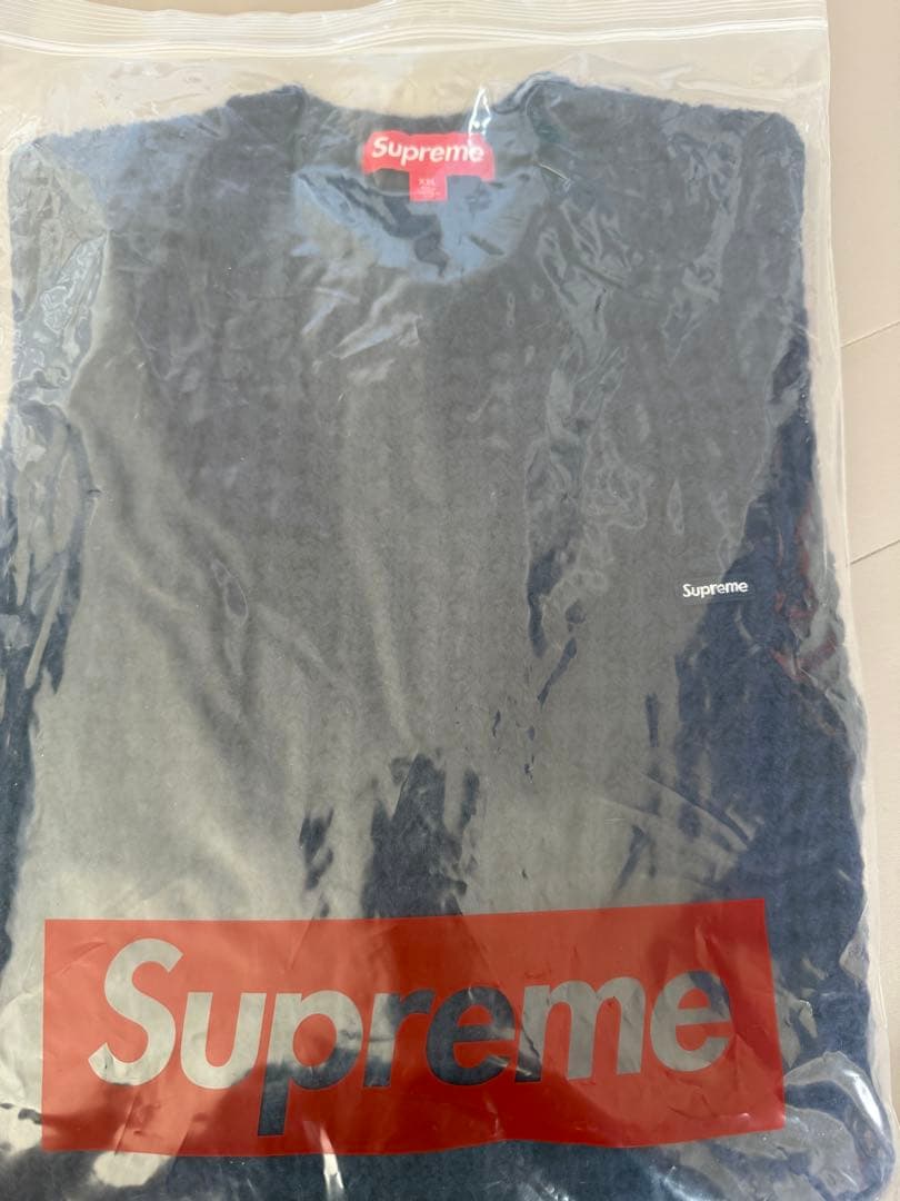 supreme ワッフルニット　ネイビー　XXL