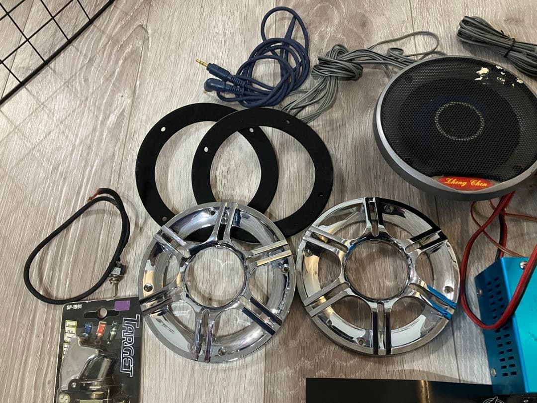 エムソウル防水スピーカー・アンプ・新品スピーカーカバー、ミサイルスイッチセット