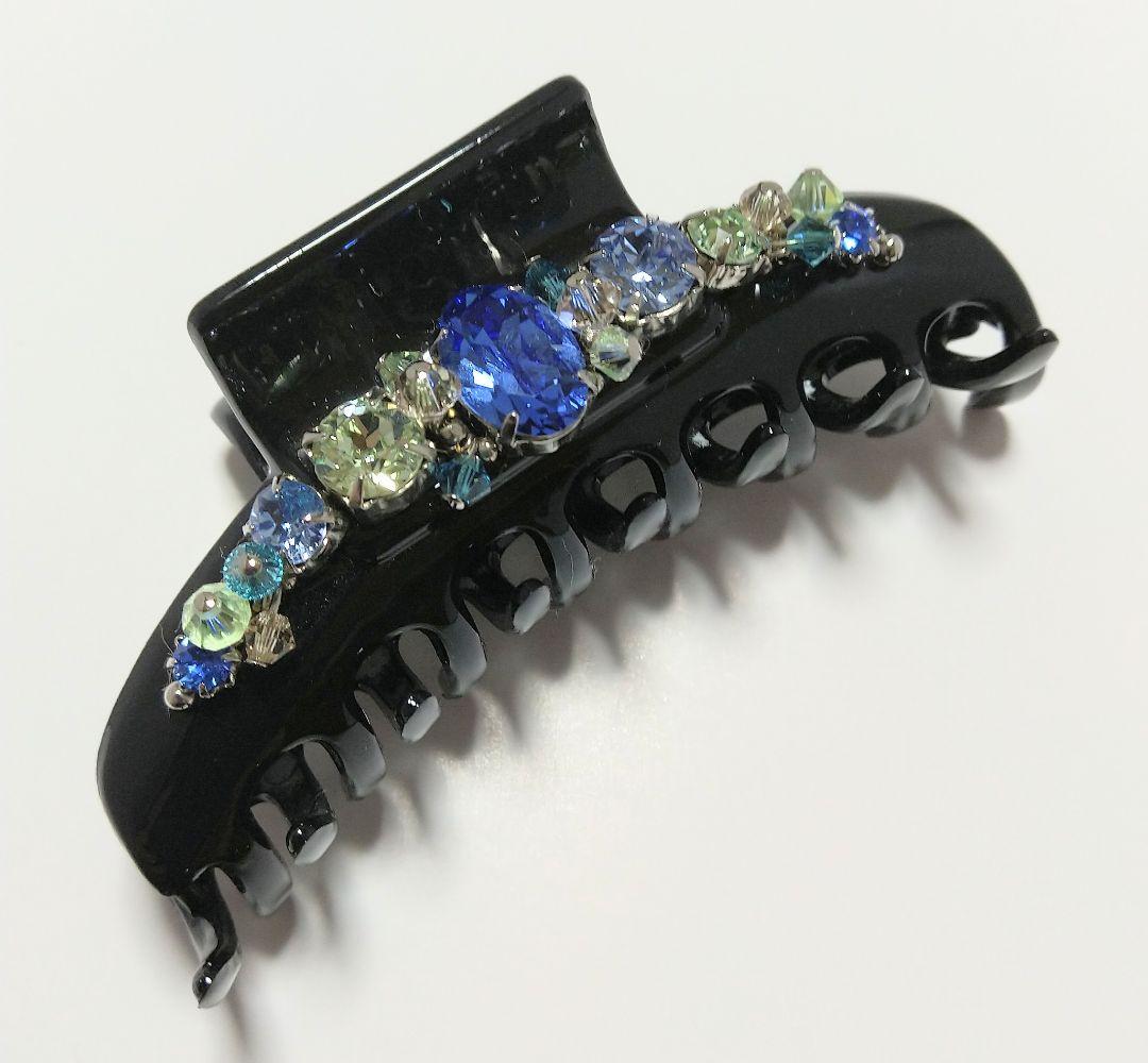 コンプレックスビズ　ラインドストーンバンスクリップ　ブルーミックス