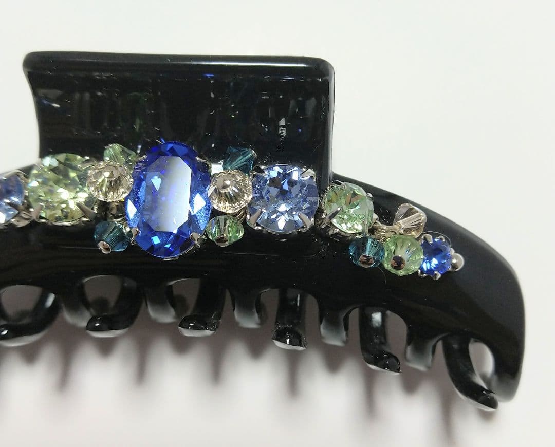 コンプレックスビズ　ラインドストーンバンスクリップ　ブルーミックス