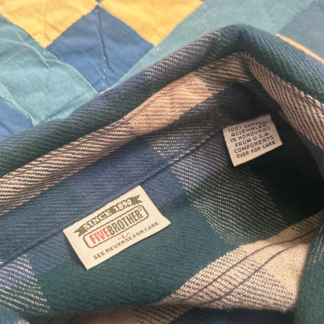 90sファイブブラザー ブロックチェック ヘビーネルシャツ