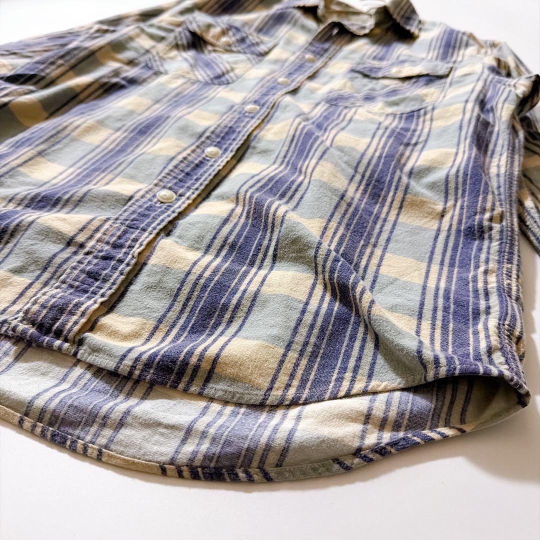 RRL ラルフローレン タータンチェック ネルシャツ ブルー S ヴィンテージ