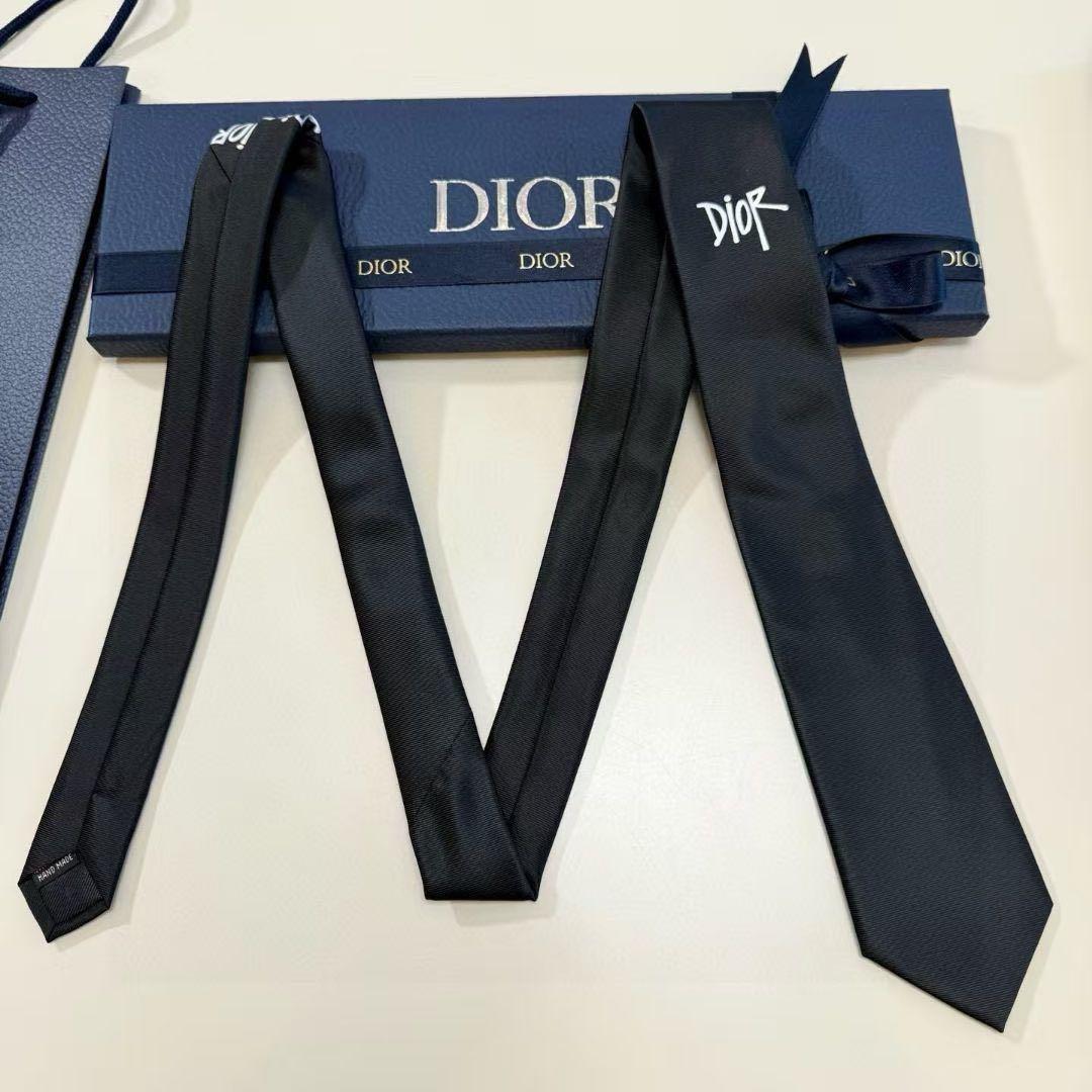 DIOR ネクタイ ブラック ロゴ メンズ フォーマル ビジネス