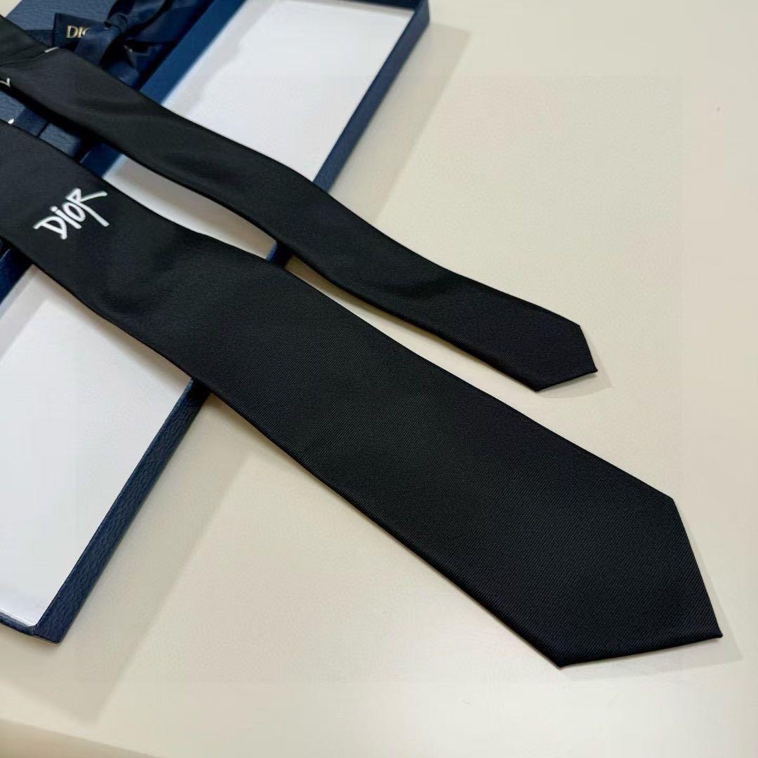 DIOR ネクタイ ブラック ロゴ メンズ フォーマル ビジネス