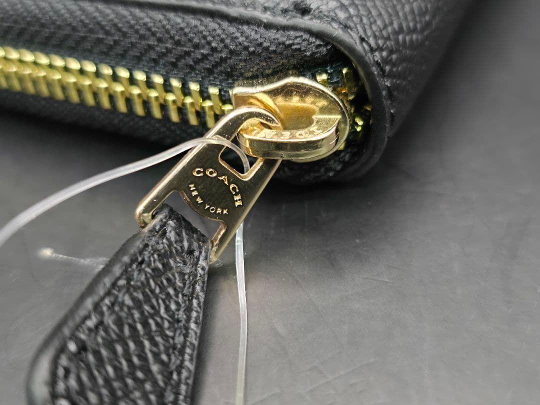 最終値下げ 未使用 コーチ COACH 長財布 黒 レザー ラウンドファスナー