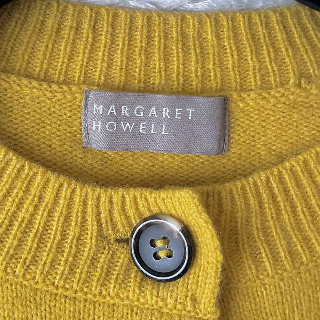 【美品】マーガレットハウエル ニットカーディガン カシミアウール クルーネック