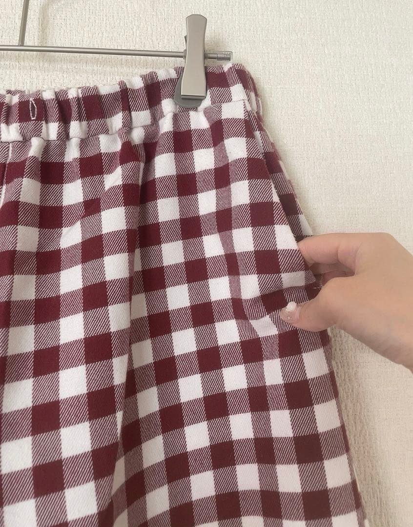 【新品！】ジェラートピケ　ギンガムチェック柄上下長袖パジャマセット　本田翼着用