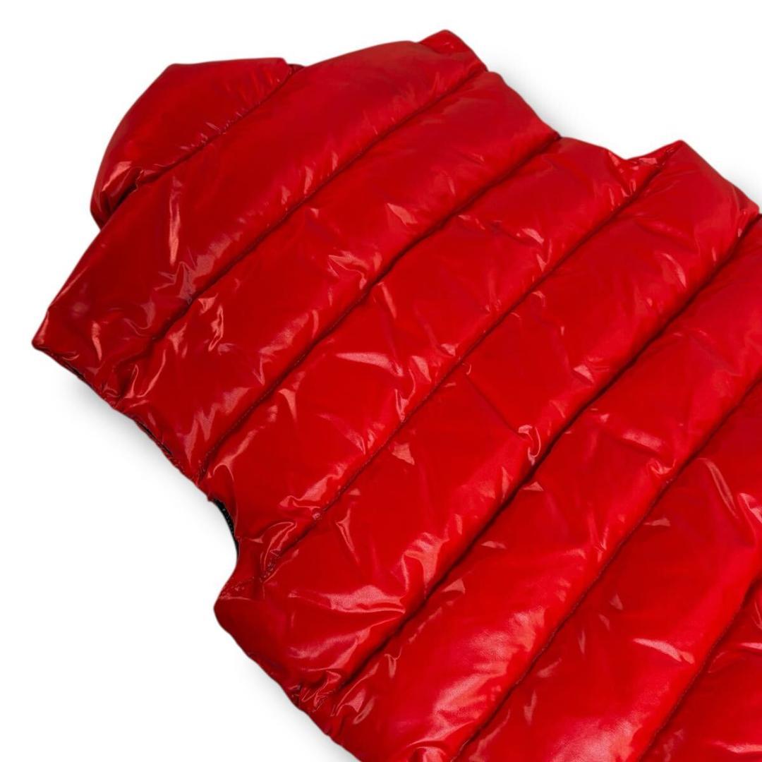 【美品】MONCLER ダウンベスト ジレ チベット ワッペン レッド 2サイズ