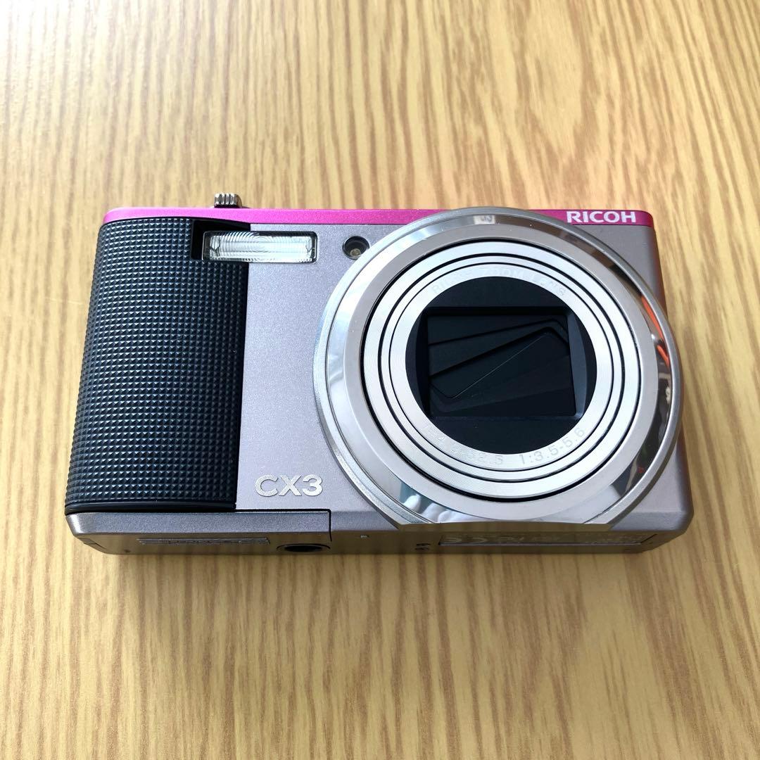 ☆美品☆ RICHO CX3（ライトグレー×ピンク） コンパクトデジタルカメラ