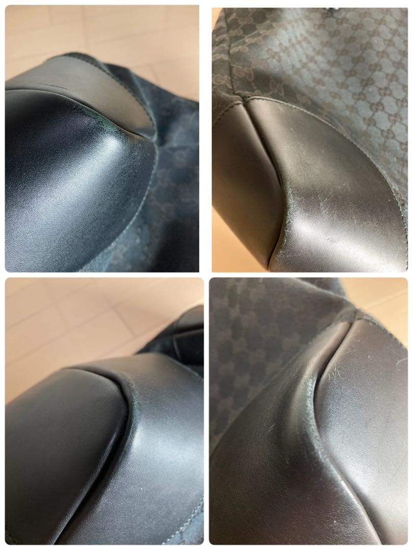 ☆GUCCI☆ 大型トートバック　GG柄　ブラック　キャンパスレザー