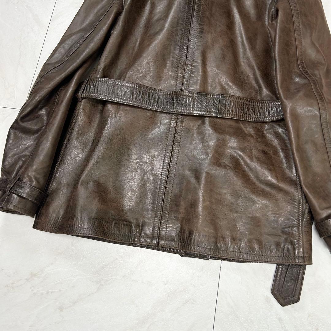 名作 Belstaff ゴールドレーベル レザー パンサージャケット 本革 42