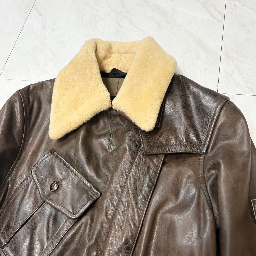名作 Belstaff ゴールドレーベル レザー パンサージャケット 本革 42