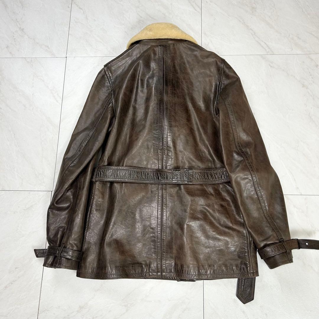 名作 Belstaff ゴールドレーベル レザー パンサージャケット 本革 42