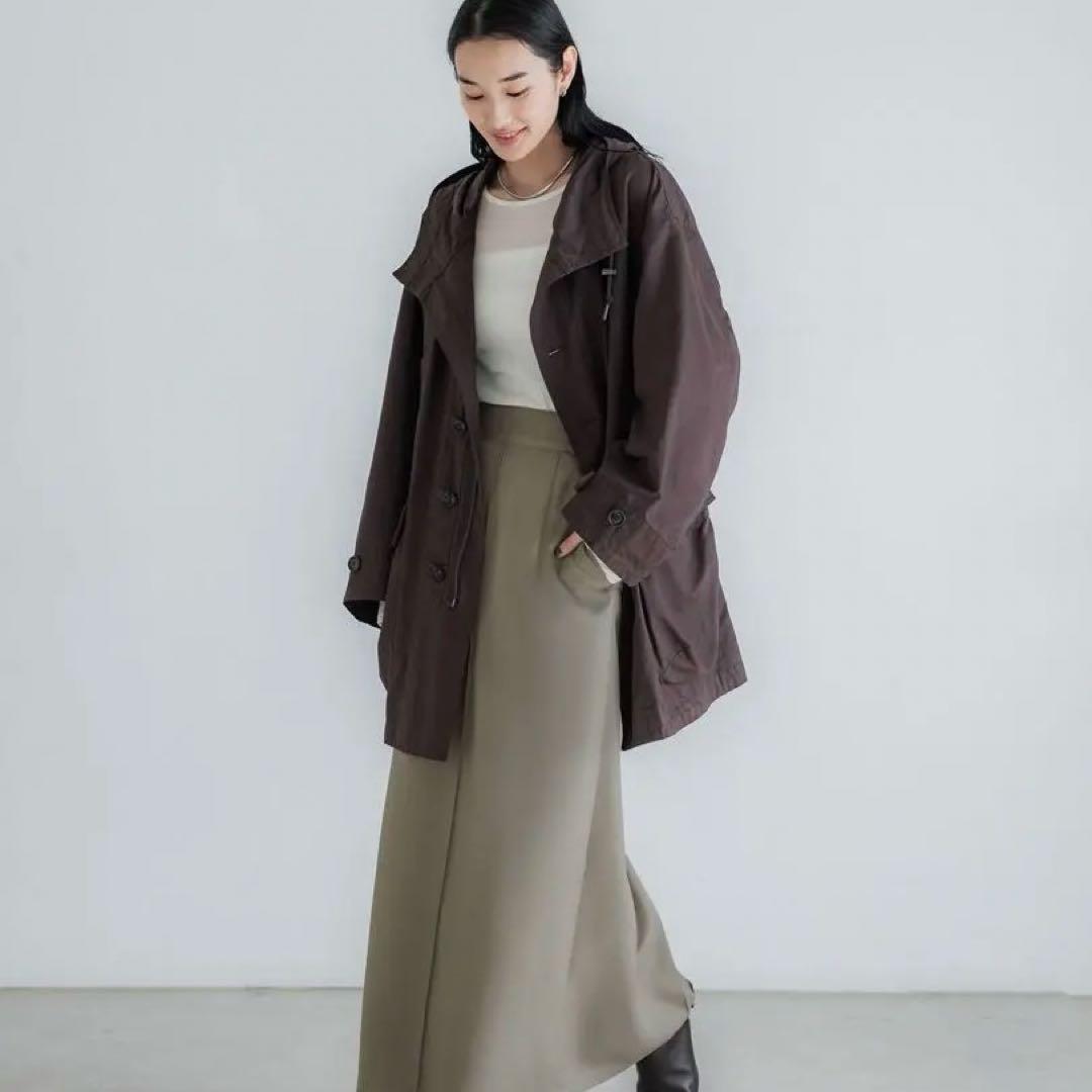 25年モデルcrewre クルーレ ピーチスキンモッズコート ダークブラウン