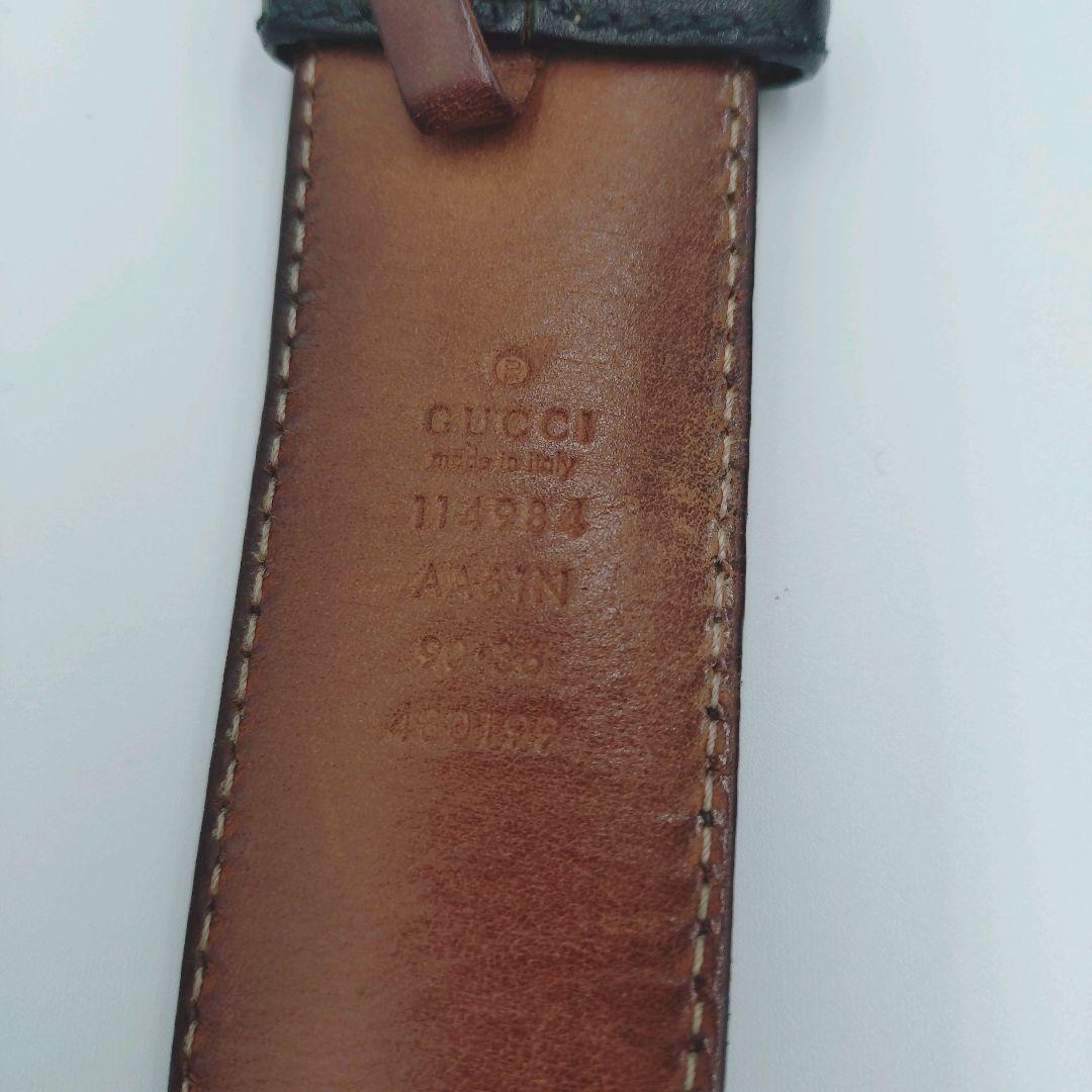 GUCCI レザーベルト 黒 GGロゴ 総柄 メンズ