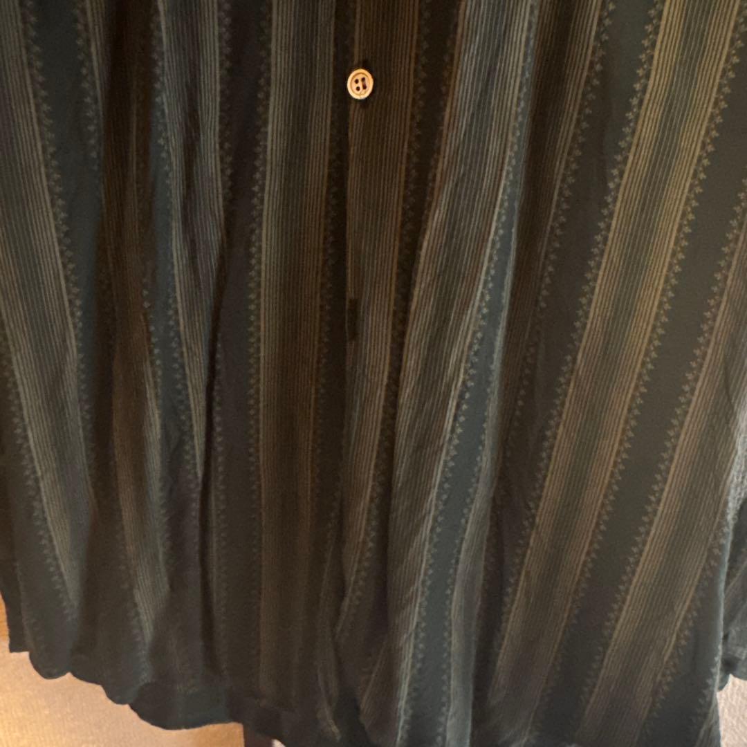 COMME des GARÇONS HOMME ストライプ 長袖シャツ グリーン