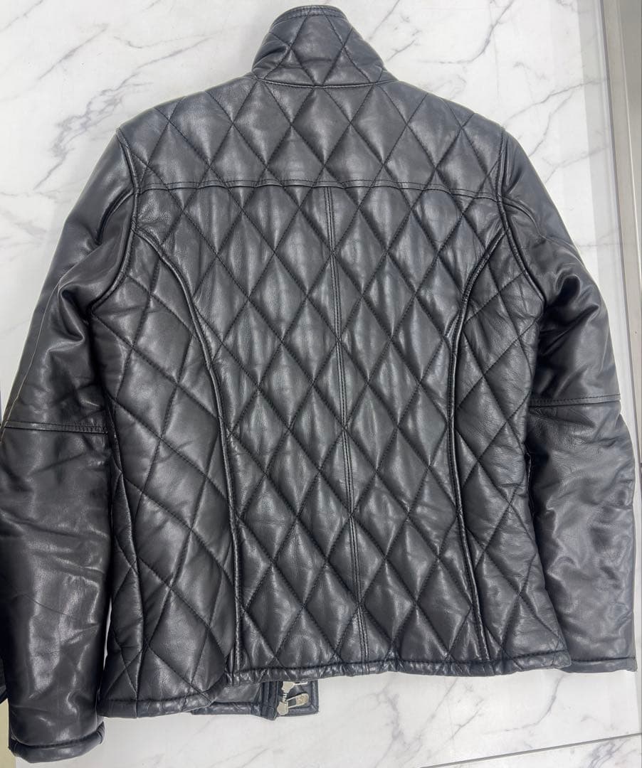 希少 ヴァンキッシュ【Ｌ】羊革 キルティングレザージャケット 黒 ☆美品☆