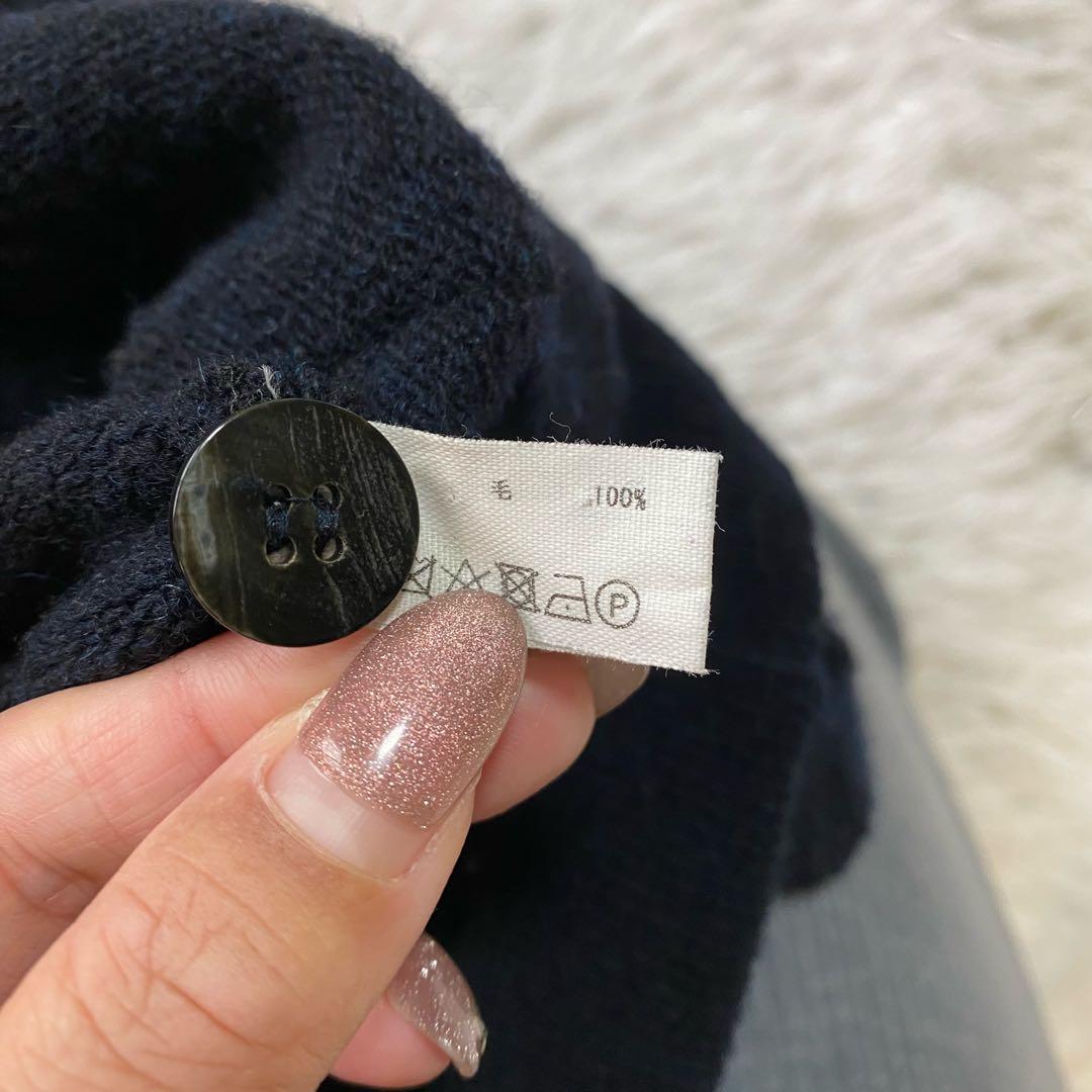 mon Sakata ウール100% ニットジャケット カーディガン 襟付き