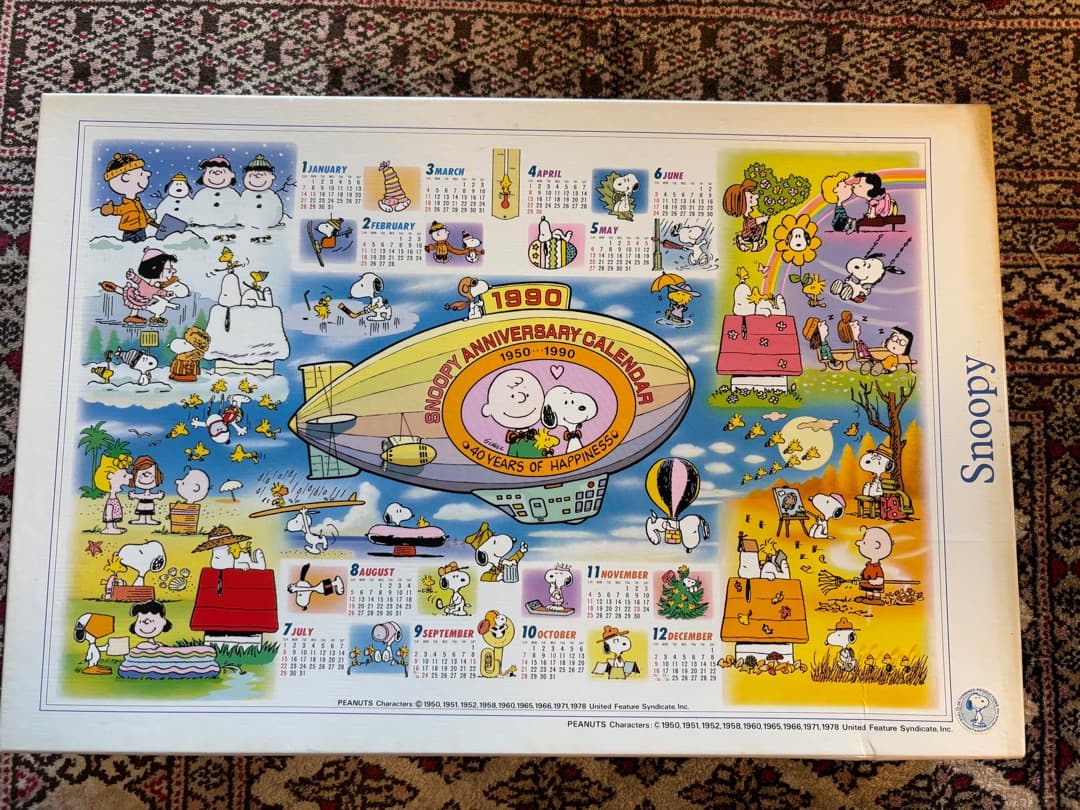 【中古品】スヌーピーカレンダージグソーパズル　1990年版 1000ピース