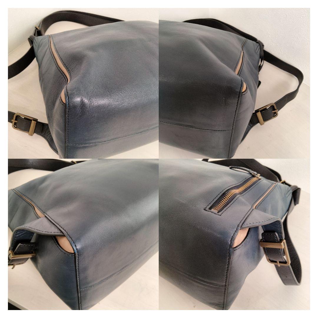 マザーハウス ヨゾラ M 2way ショルダーバッグ リュック レザー ネイビー