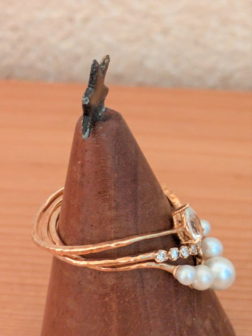 【新品】シエラ★パール・ダイヤ重ね付けリングセット