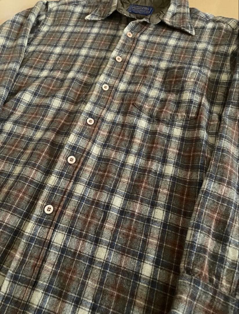 70s ペンドルトン　ウールシャツ　ヴィンテージ チェックシャツ ブラウン