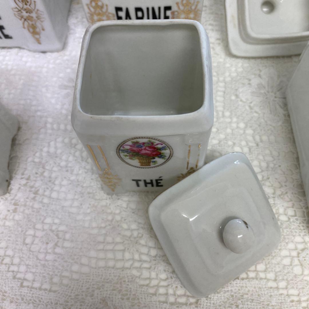 フランスアンティーク陶器キャニスター