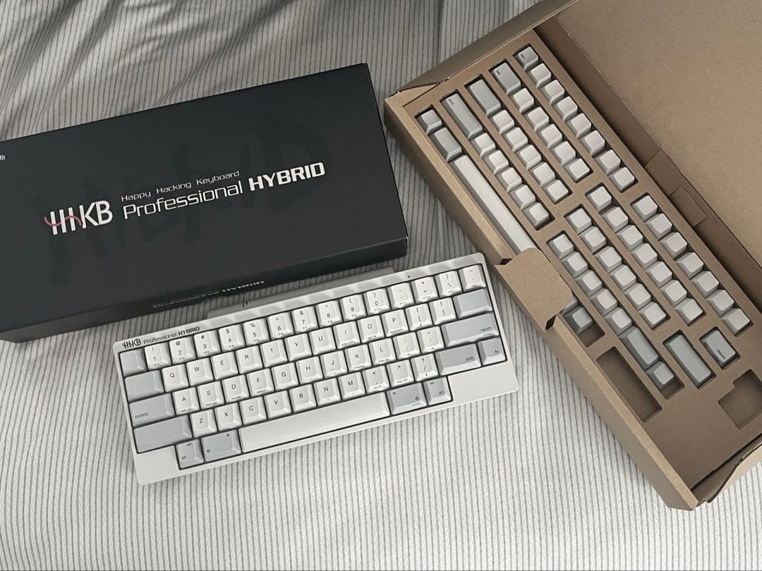 hhkb professional hybrid 白 & 無刻印キーキャップ