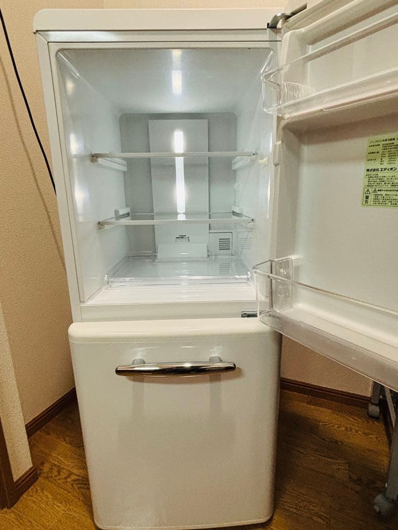 e angleレトロ調 冷蔵庫 ANG-RE151-A1 エディオン 2019年