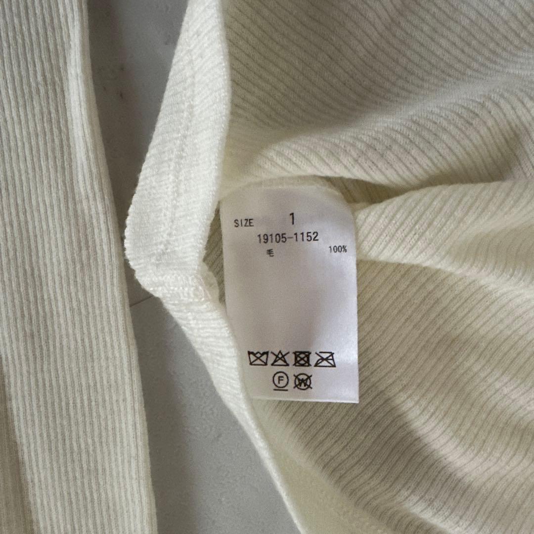 clane WOOL RIB HOODED TIGHT TOPS アイボリー 1