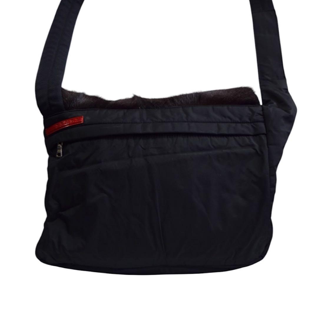 バッグ PRADA SPORT 99AW Fur Nylon Shoulder Bag