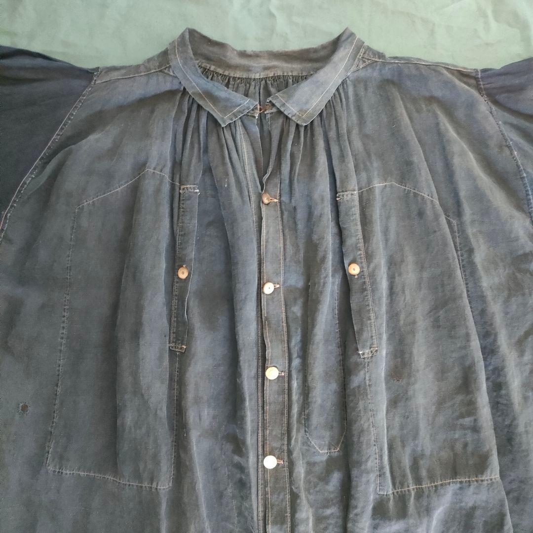 ジャケット・アウター 1910s biaude full open indigo linen