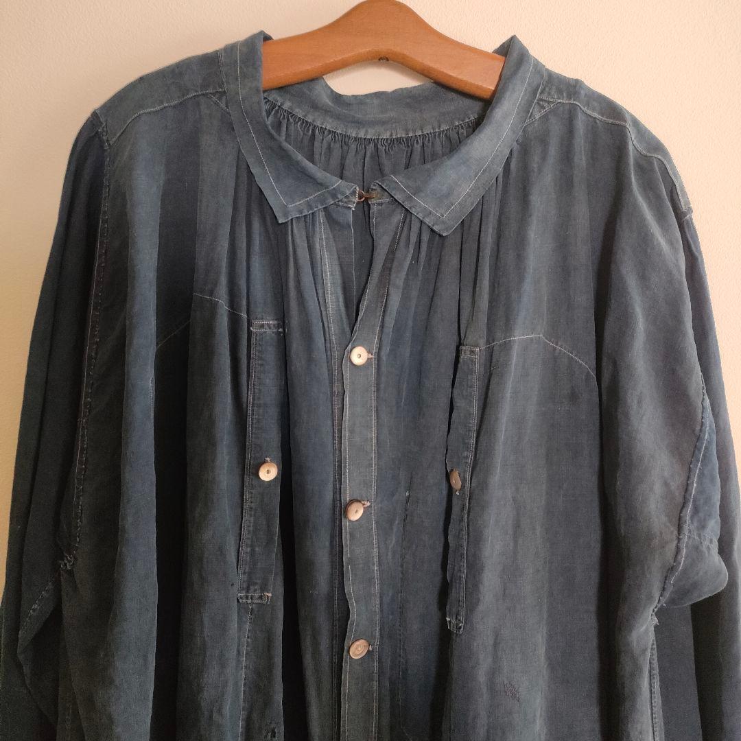 ジャケット・アウター 1910s biaude full open indigo linen