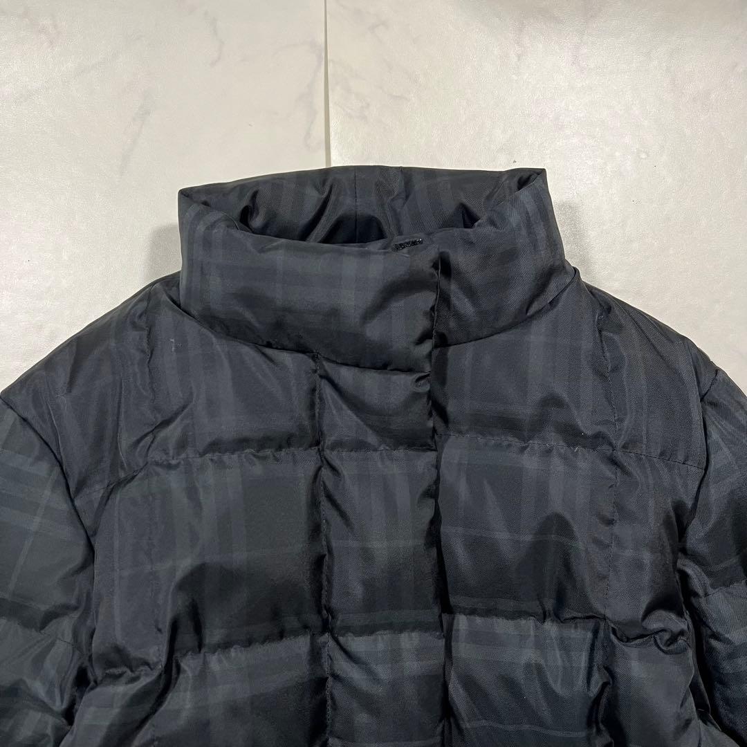 バーバリーロンドン ダウンコート ノバチェック ネイビー 38 M ロング丈