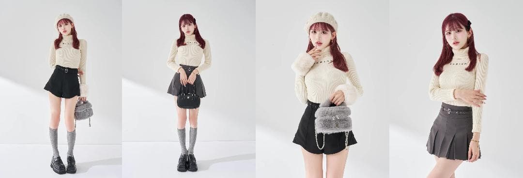 ダーリッチ darich スムースファーリブニットトップス ブラック BLK