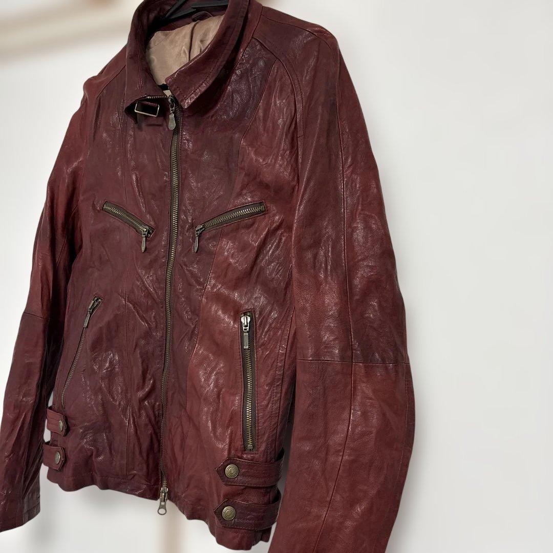 トルネードマート革ジャン赤系　レッド　ライダース　山羊革ゴートレザー　М