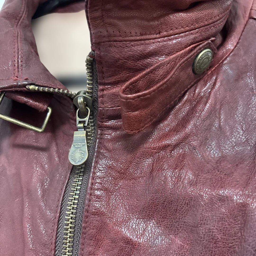 トルネードマート革ジャン赤系　レッド　ライダース　山羊革ゴートレザー　М